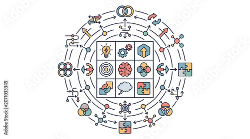 Business Process Innovation and Strategy Infographic Concept