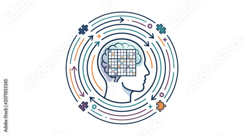 Cognitive Logic Mind Puzzle Concept