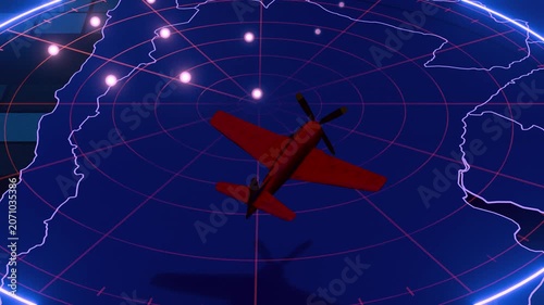 Military Aircraft Flight Tracking Radar – Futuristic HUD Map Animation 4K