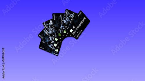 Animated Credit Card Loop on Blue Background – 3D Finance Animation 4K