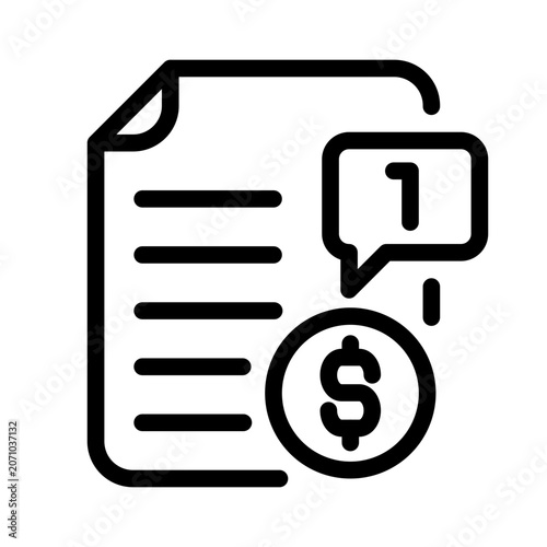 Fotografija Token counter line icon for monitoring usage costs and length of AI prompt input