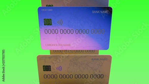 Fast Credit Card Animation on Green Background – 3D Payment Visual 4K
