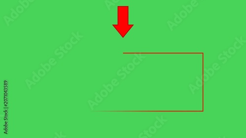 Downward Red Arrow Animation Targeting Rectangle Box