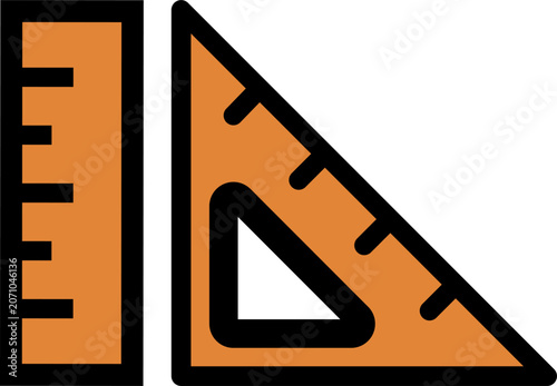 Hand drawn ruler.-triangle Ruler doodle illustration.

Keywords: