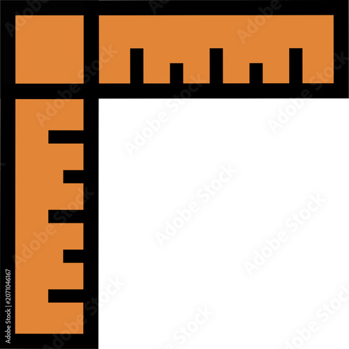 Hand drawn ruler. Ruler doodle illustration.