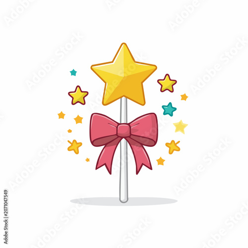 Magic Wand with Star and Pink Bow