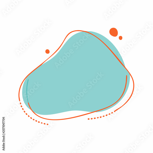 Abstract Blob Shape with Orange Outline and Dots
