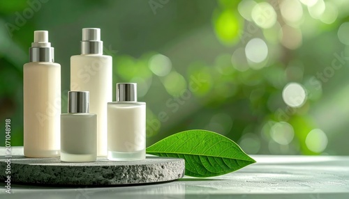 Luxury Skincare Products on Natural Stone.