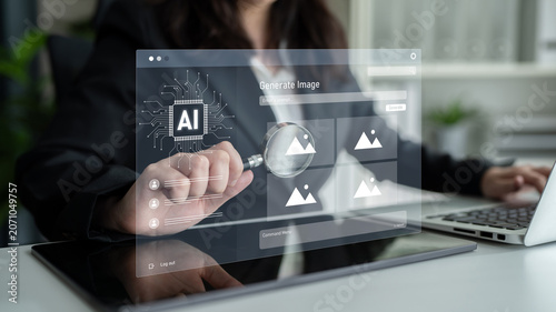 Tableau sur toile AI image generator interface enables image, AI, and generator process by convert