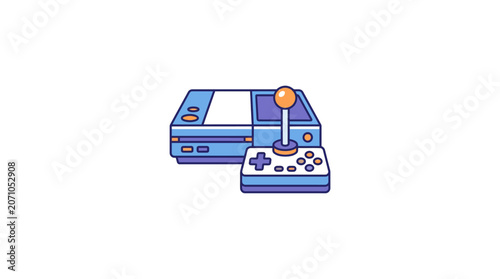 Retro Video Game Console and Joystick Icon