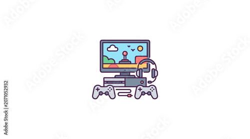 Video Game Console Setup Illustration