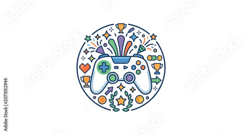 Video Game Controller Celebration Icon