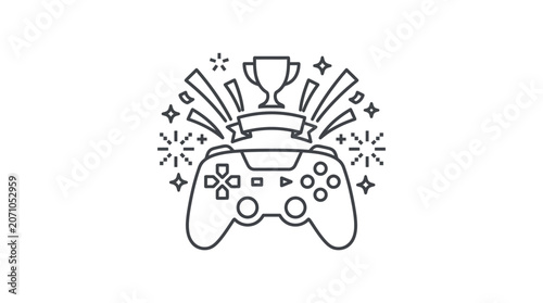 Video Game Controller Trophy Achievement Icon