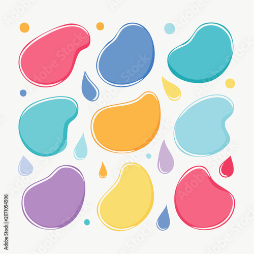 Abstract Colorful Organic Shapes and Drops