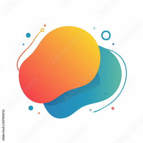 Abstract fluid gradient shape with organic form