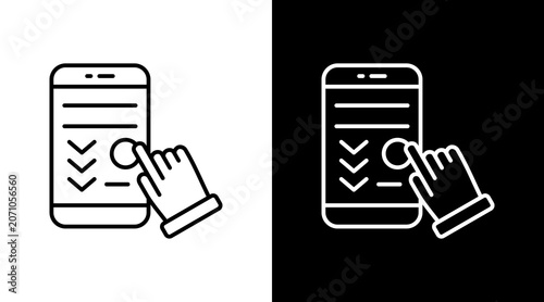 Fotografie Endless Scrolling Outline White Icon Set Design