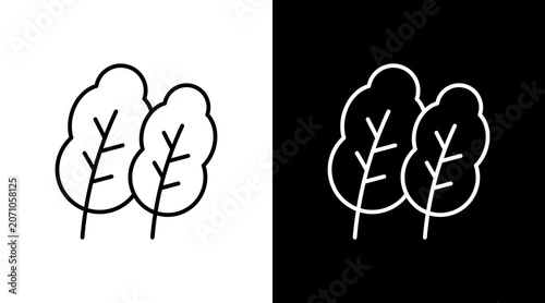 Photos Leafy Greens Outline White Icon Set Design