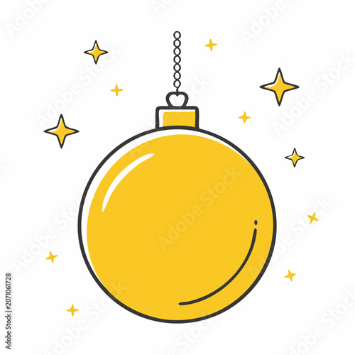 Yellow Christmas ornament with stars