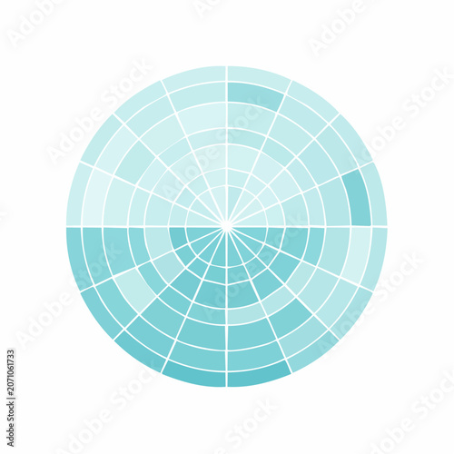 Abstract Circular Grid with Blue and Teal Tones