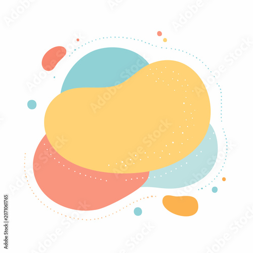 Abstract Organic Shapes with Pastel Colors and Dotted Lines