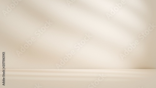 Canvastavla Minimalist beige studio background with natural window shadow overlay for produc