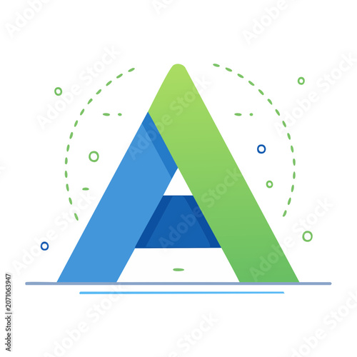Abstract Letter A Logo with Geometric Shapes and Gradient Colors