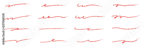 Tableau sur toile 手書きのアンダーラインセット 赤ペンで引いたような線とドット付きのおしゃれな赤色のあしらい