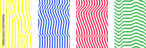 Geometric Patterns with Wavy Ripple Lines. Wave Background with Optical Illusion.