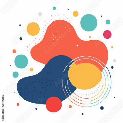 Abstract Organic Shapes and Circles in Vibrant Colors