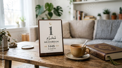 Islamic New Year 1 Muharram 1448 AH, Quran, Tea, Cozy Home Decor