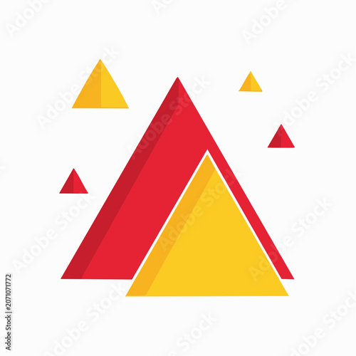 Abstract Red and Yellow Triangles Geometric Pattern