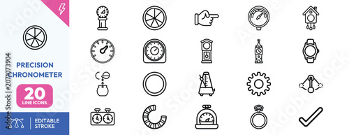 Canvas Print Horological Craftsmanship Components icon set