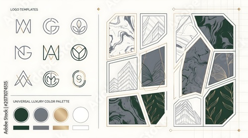 Sophisticated vector branding template featuring luxury layouts, refined frames, and premium colors.