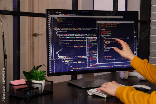 Female programmers hands wo...