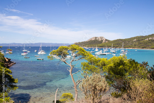 Turquoise Waters and Sailboats at Notre Dame Beach, Porquerolles Island, Hyères, France