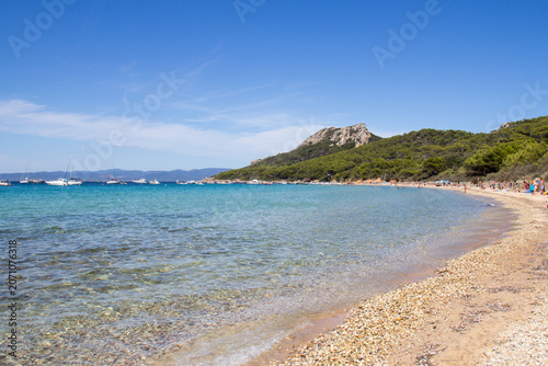 Turquoise Waters and Sailboats at Notre Dame Beach, Porquerolles Island, Hyères, France