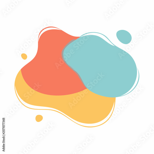 Abstract organic shape with flat design elements