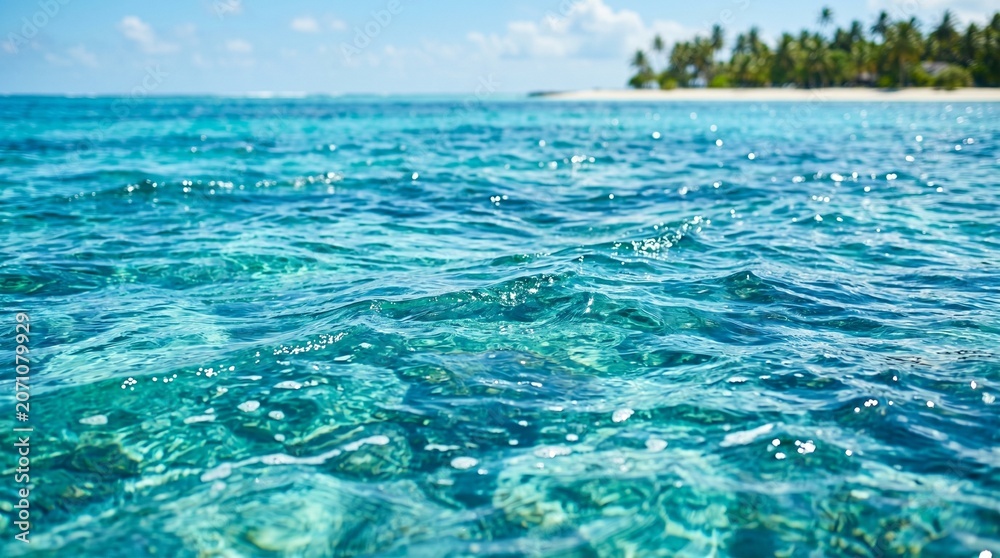 Obraz premium Crystal Clear Ocean Water Texture Background