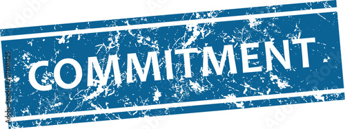 Canvastavla Blue distressed commitment stamp