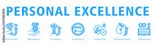 Personal Excellence Web Banner  icon vector illustration concept