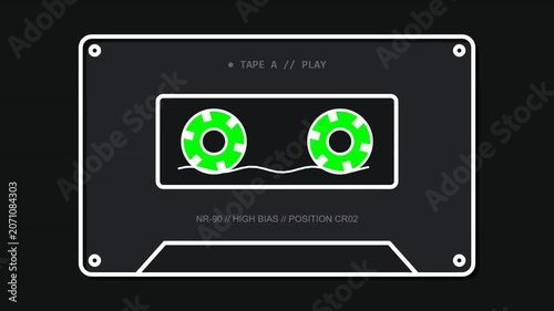 Retro Cassette Tape Animation for Music Video Background, Podcast Motion Design, and Website Hero Header