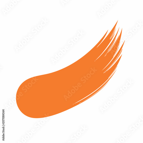 Orange brush stroke on transparent background