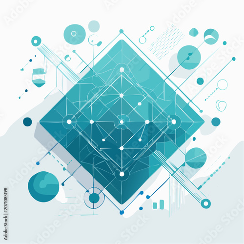 Abstract Geometric Network and Technology Concept