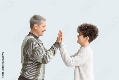 Mother and her teenage son ...