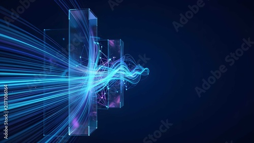 Digital technology AI network innovation futuristic transformation background