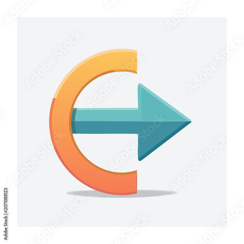 Forward arrow icon with circular element