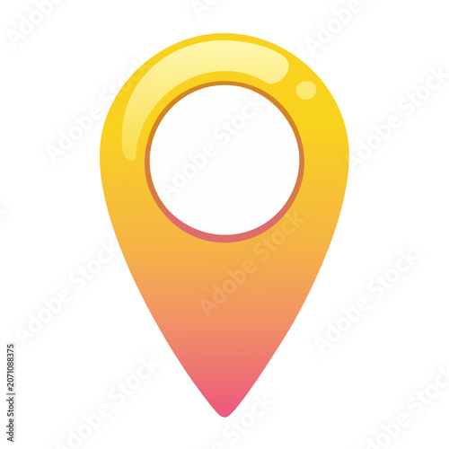 Yellow and orange map pin icon with white circle