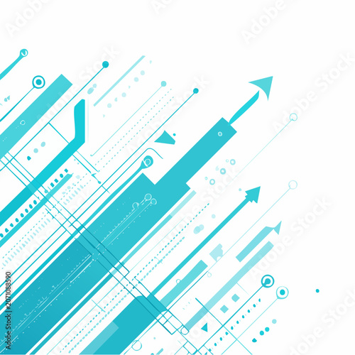 Abstract Blue Technology Background with Arrows and Lines