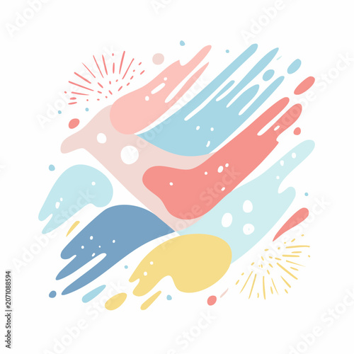 Abstract Colorful Organic Shapes and Splashes