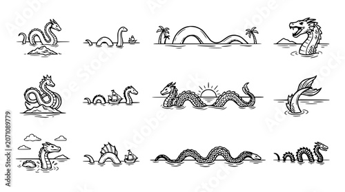 Photography Mythical Sea Monster Collection: Loch Ness Monster, Dragon, Serpent, Creature Ic